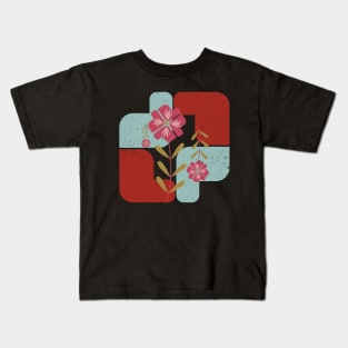 Minimalist Flowers With Colorful Random Shapes Kids T-Shirt